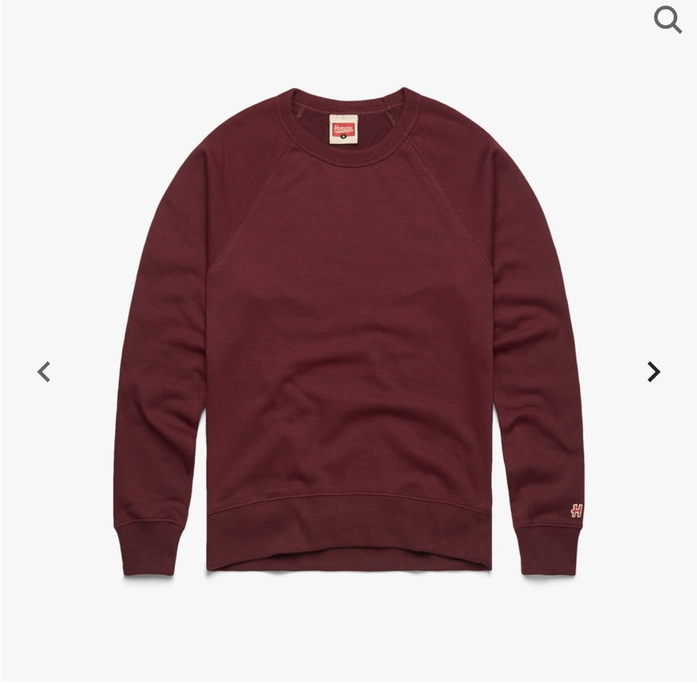 HOMAGE Red Sweatshirt Classic Crew Neck